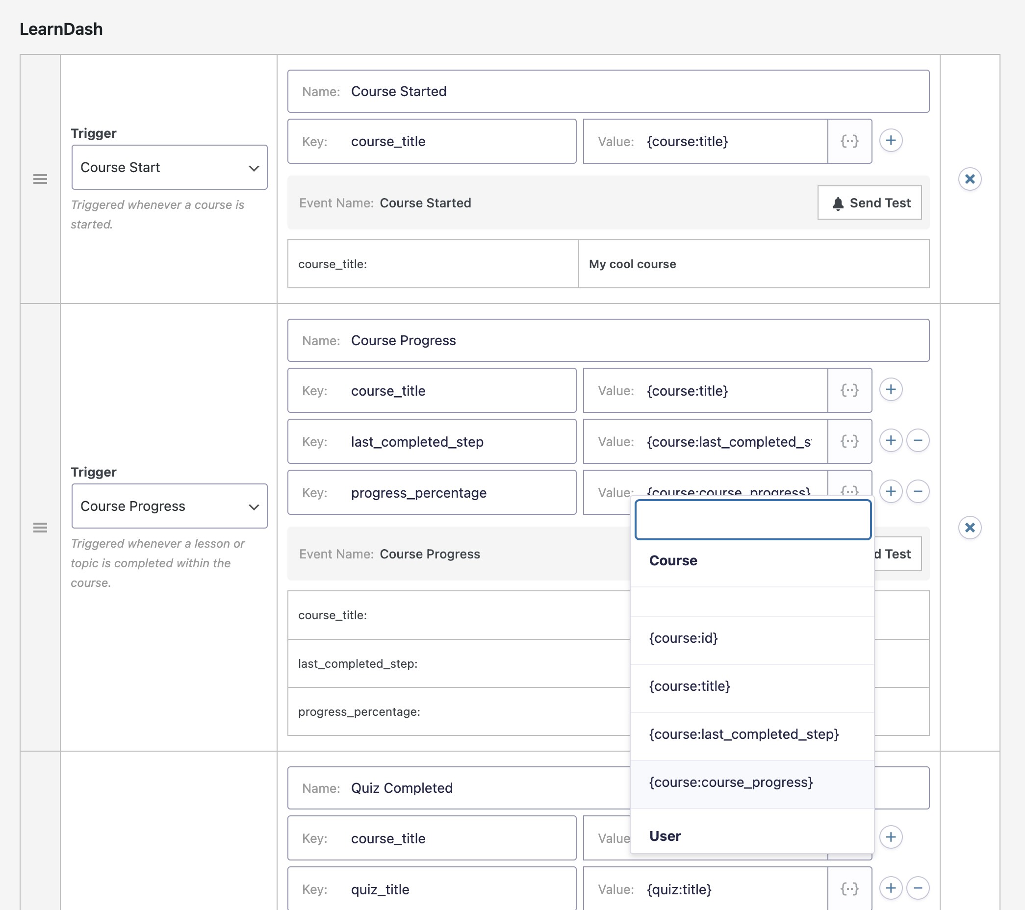 Merge Fields Dropdown